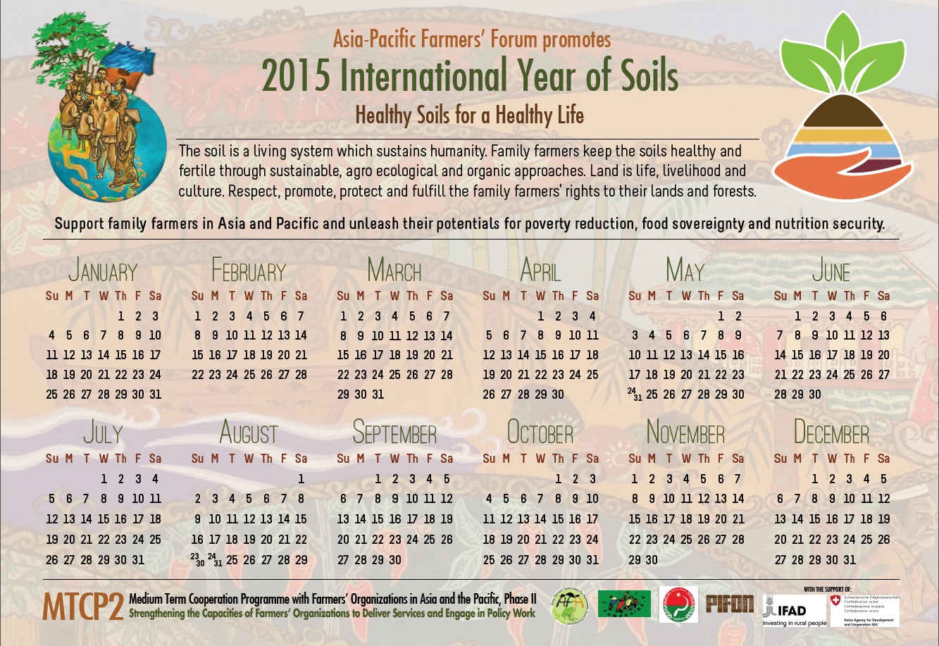 2015 International Year of the Soils calendar now available for